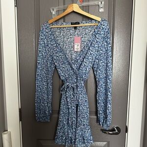 Streetwear Society Blue and Purple Floral Dress